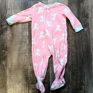 Pink Mouse Print Onesie Pajamas